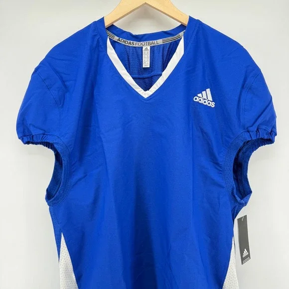 Adidas Football Jersey Royal Blue V Neck Short Sleeve Men's 2XL GG7399 NWT - Picture 2 of 13